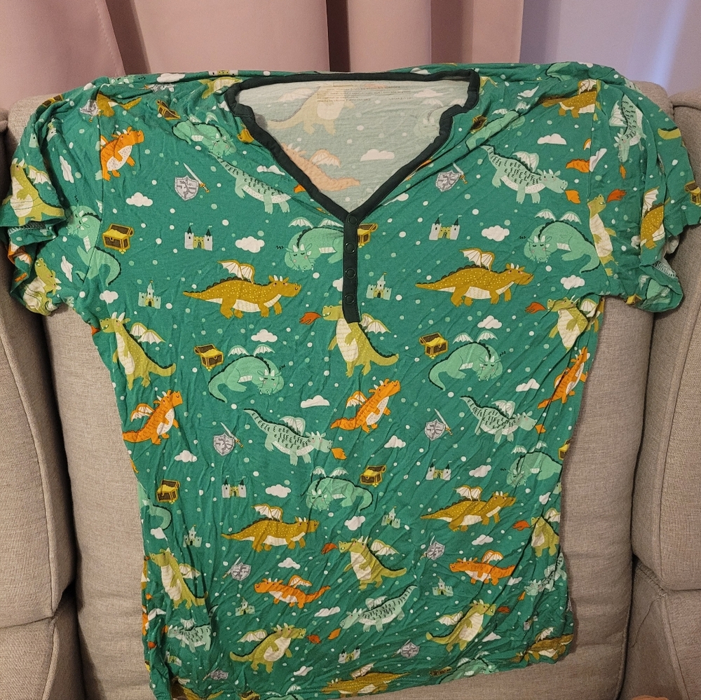 Little Sleepies Pajama top Dragon print Small